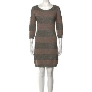 FALCONERI ITALY🇮🇹MADE Knit Dress MEDIUM FLEECE WOOL‎ MOHAIR Blend Metallic